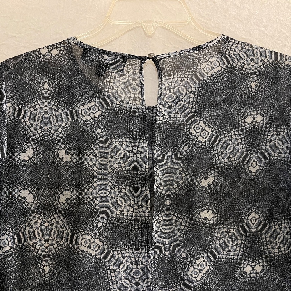 Sam Edelman Sheer Gray/White Patterned Mini-Dress… - image 5